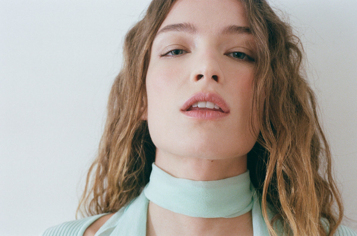 ROCHAS PARIS | MINT GREEN KNIT WITH SILK SCARF