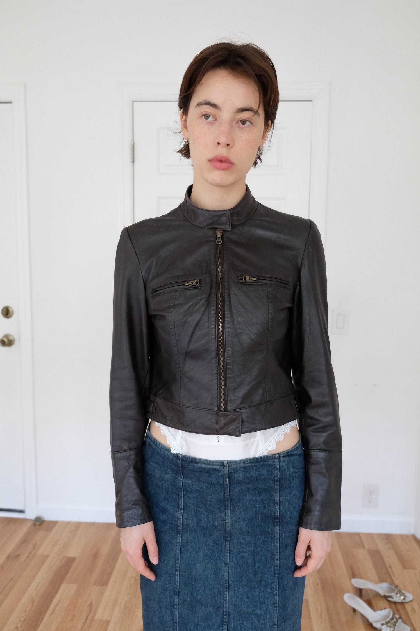 CACHE | BROWN LEATHER MOTO