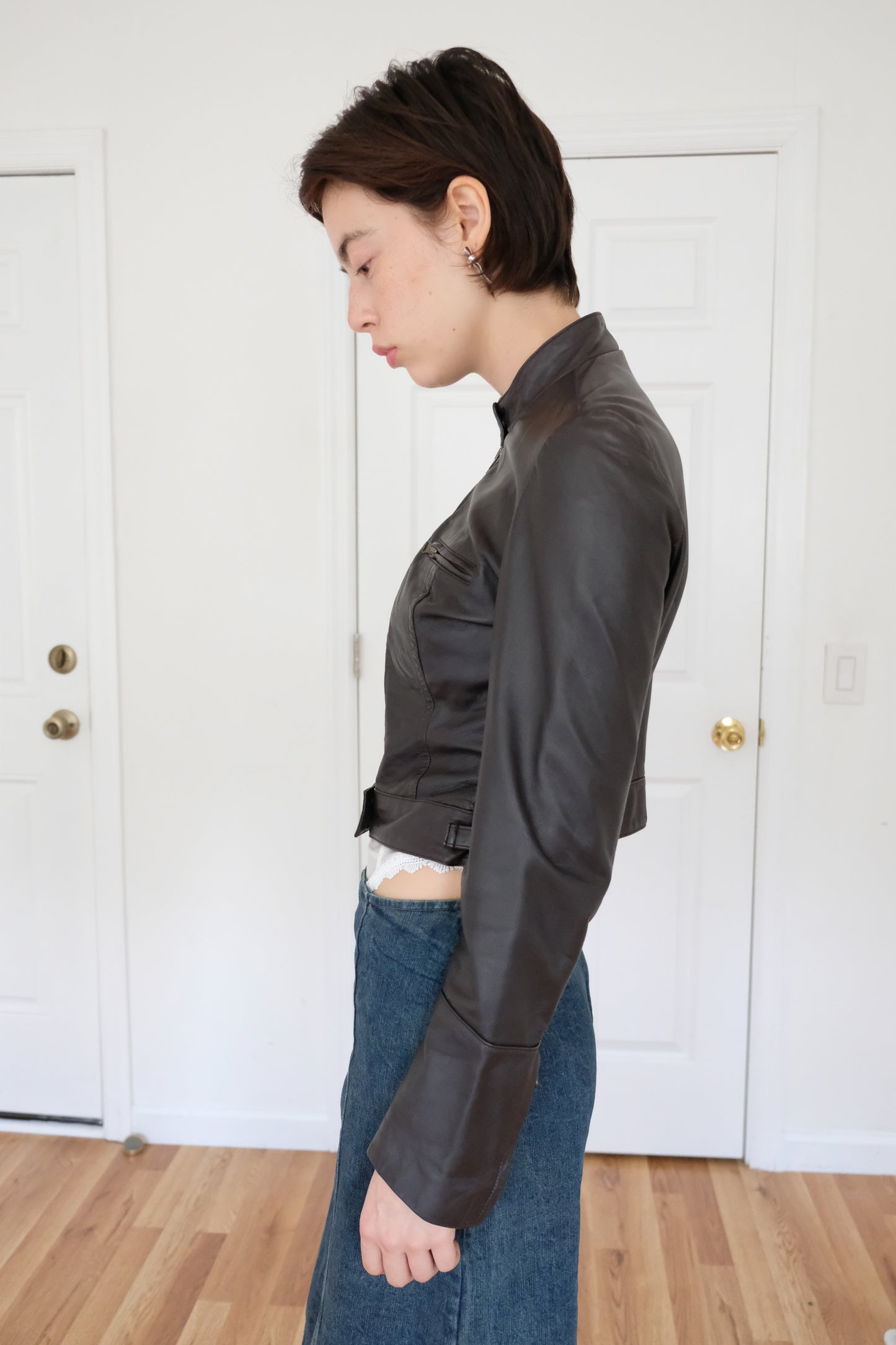 CACHE | BROWN LEATHER MOTO