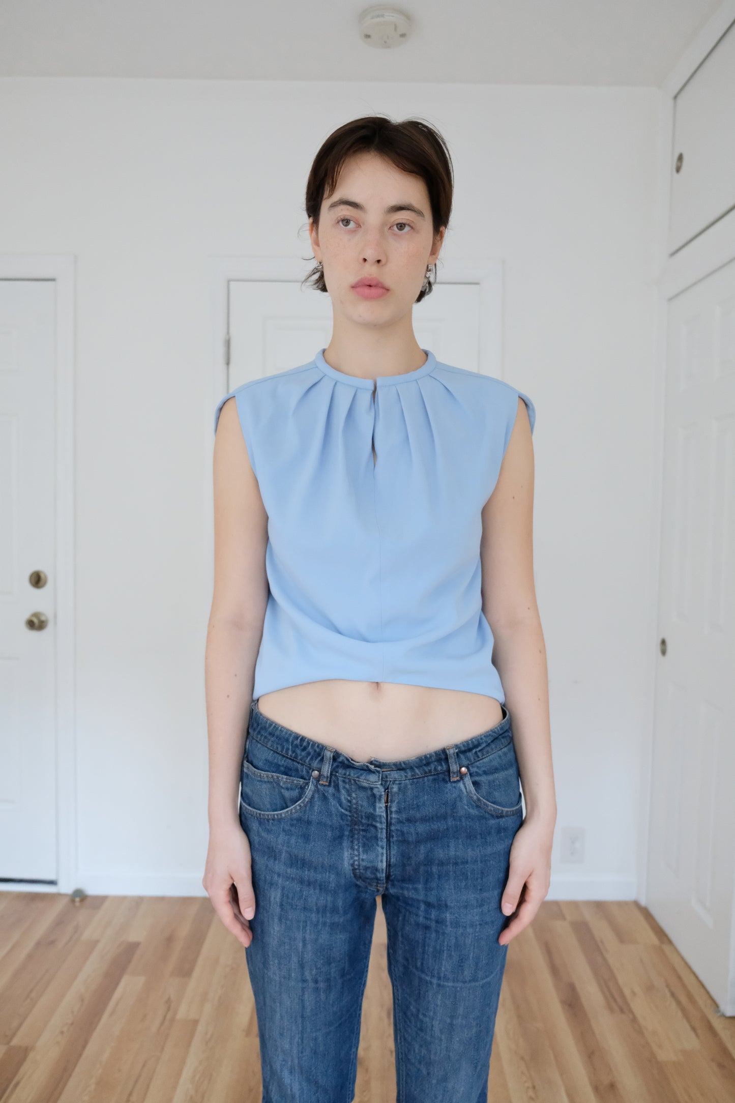 BALENCIAGA | BLUE SCULPTURAL TOP