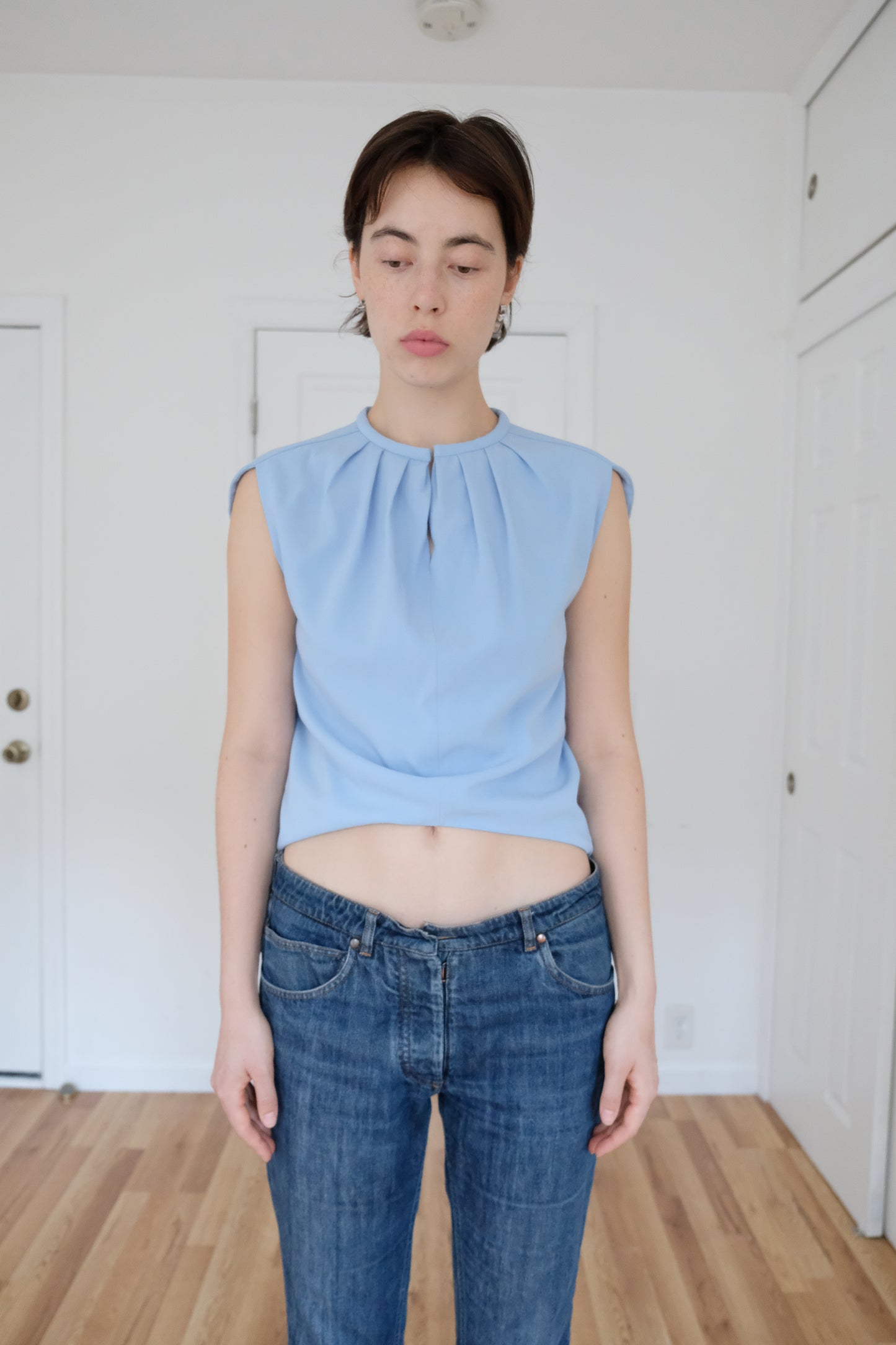 BALENCIAGA | BLUE SCULPTURAL TOP