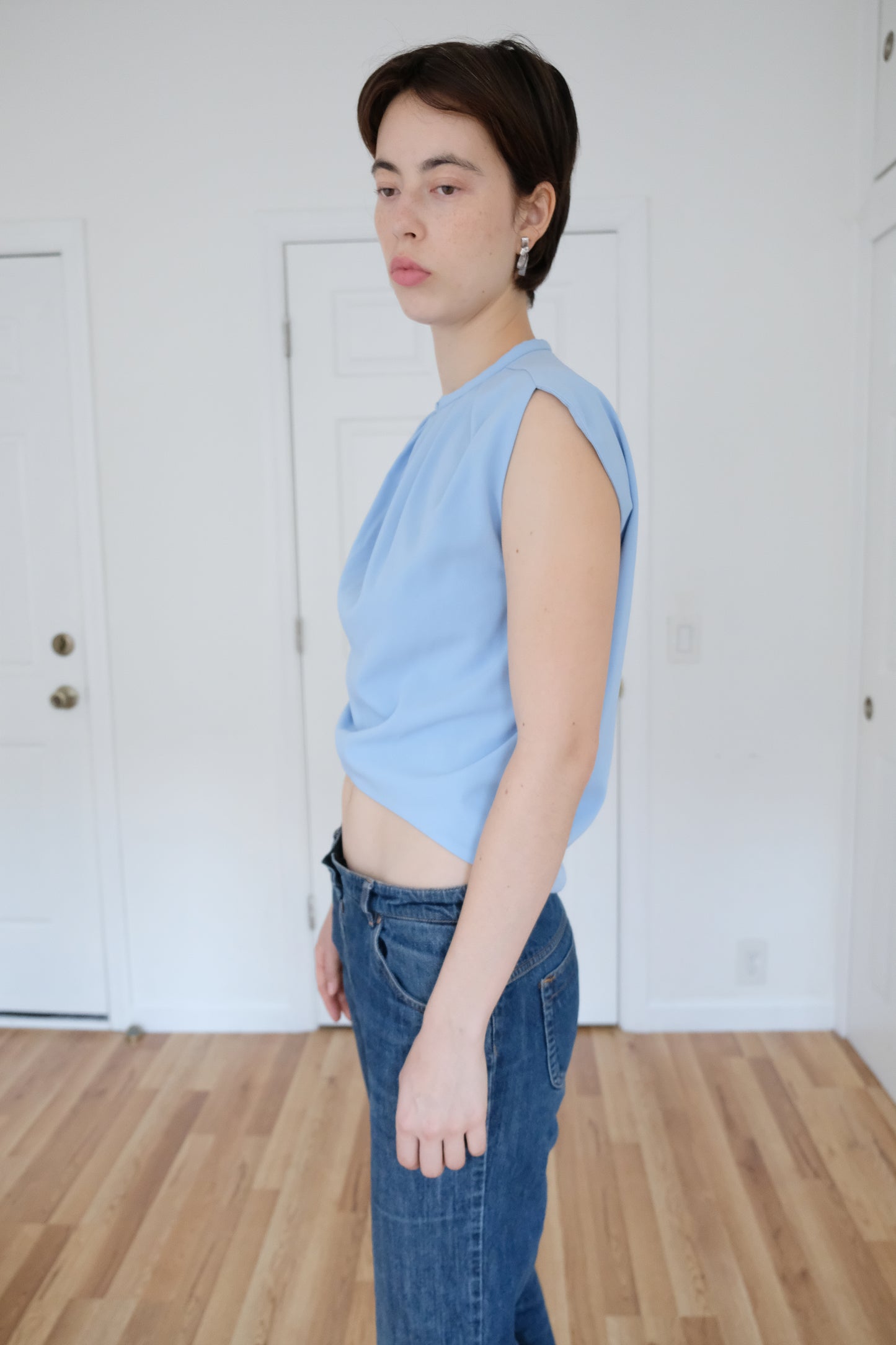 BALENCIAGA | BLUE SCULPTURAL TOP