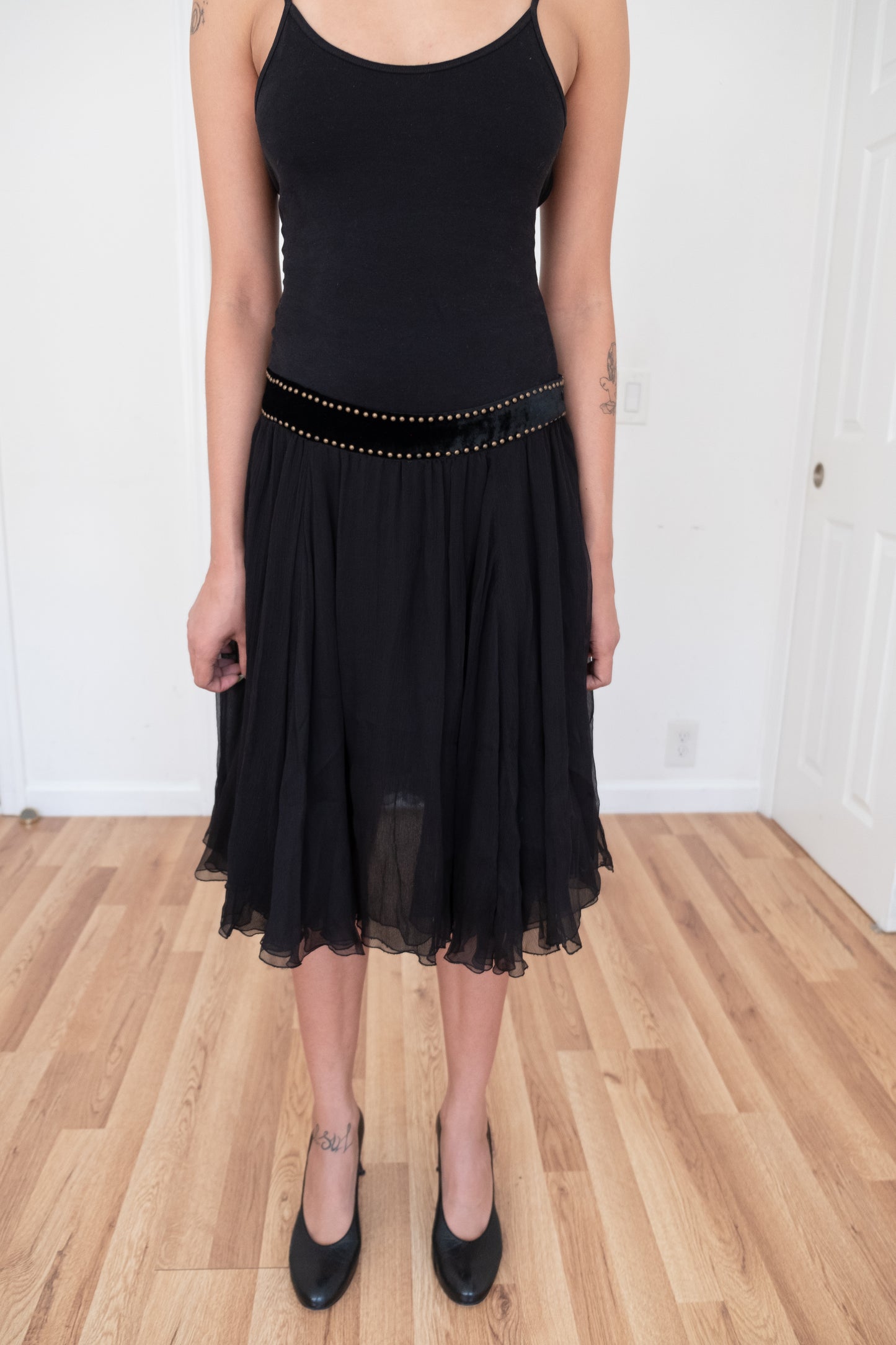 BARBARA BUI | SHEER STUDDED WAIST SKIRT