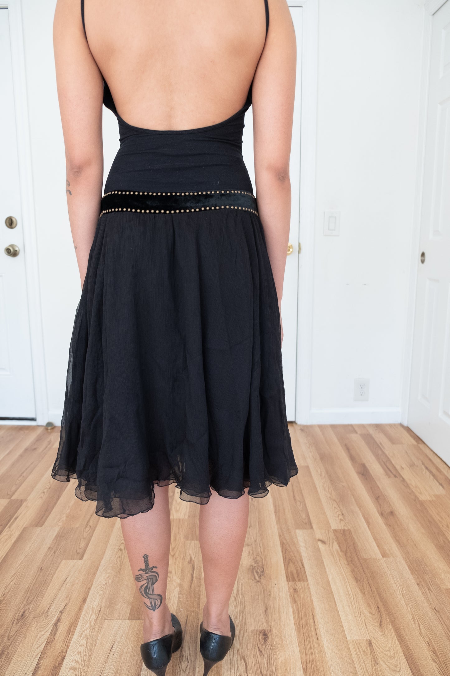 BARBARA BUI | SHEER STUDDED WAIST SKIRT