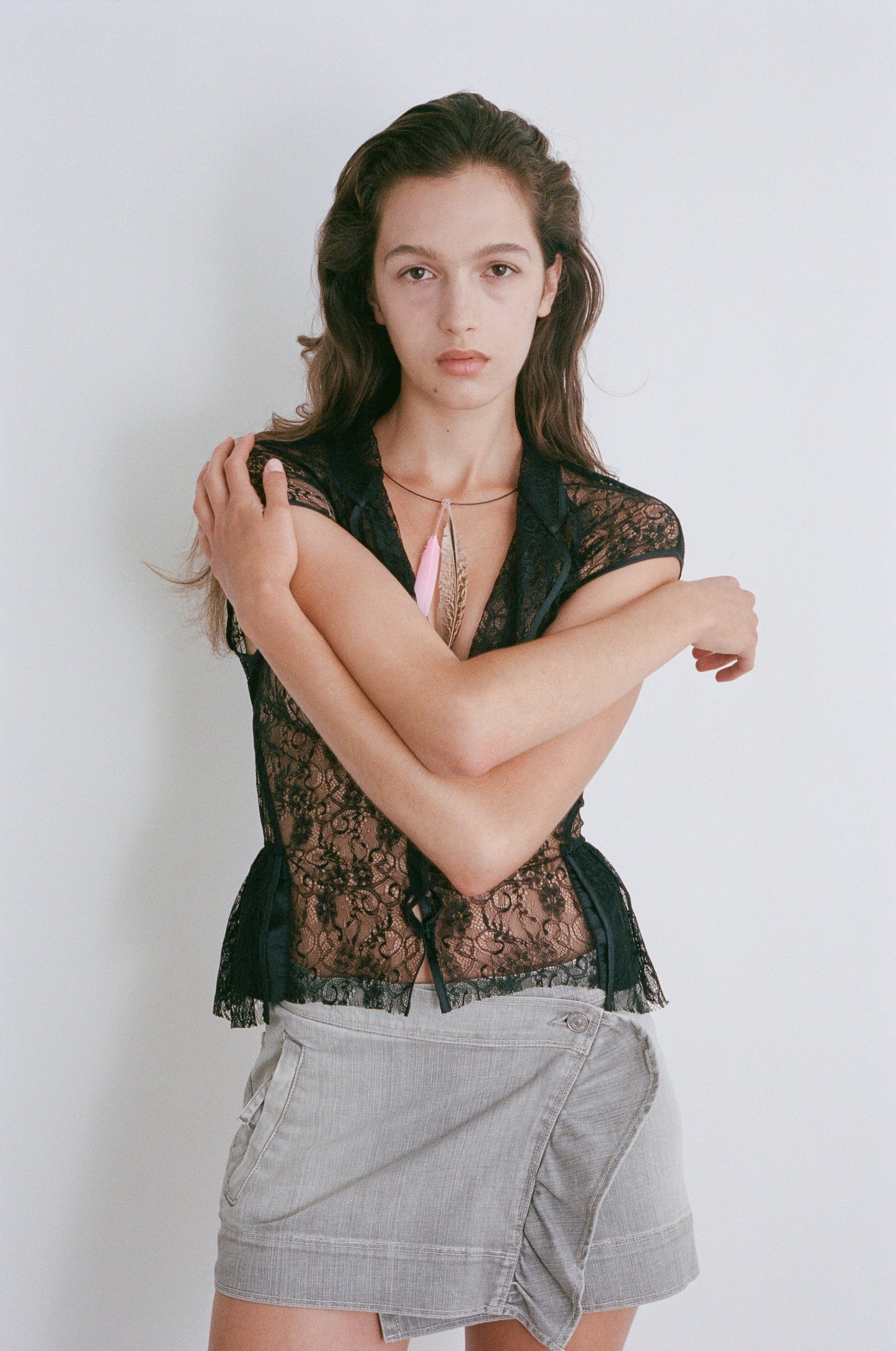 VINTAGE | LACE PEPLUM TOP