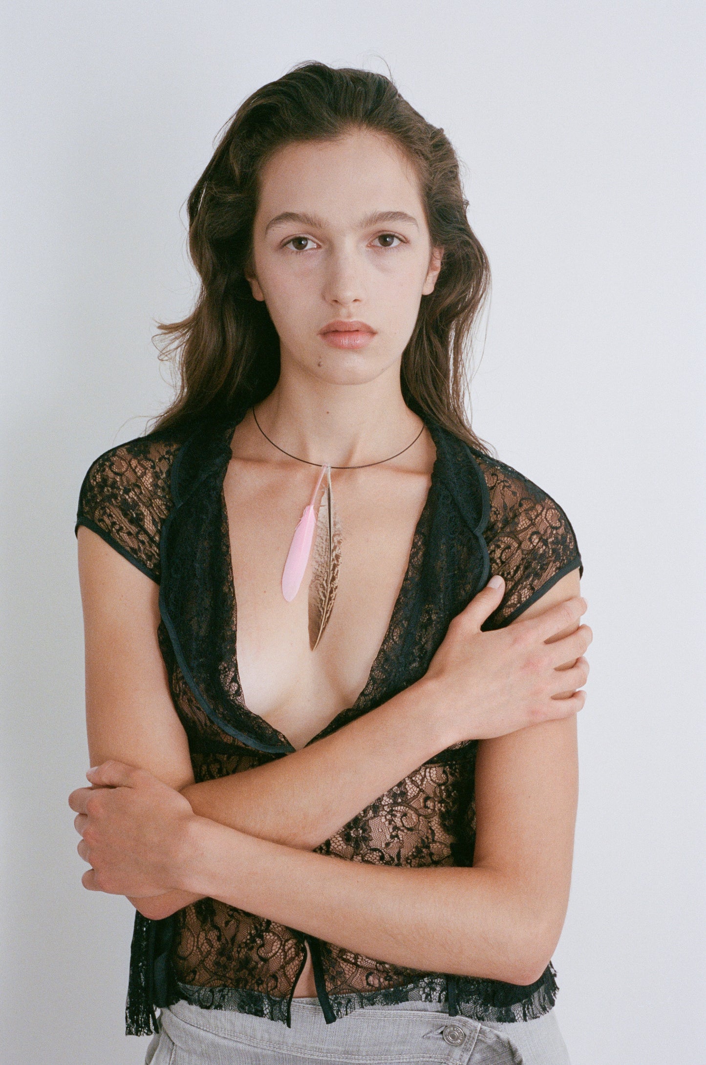 VINTAGE | LACE PEPLUM TOP