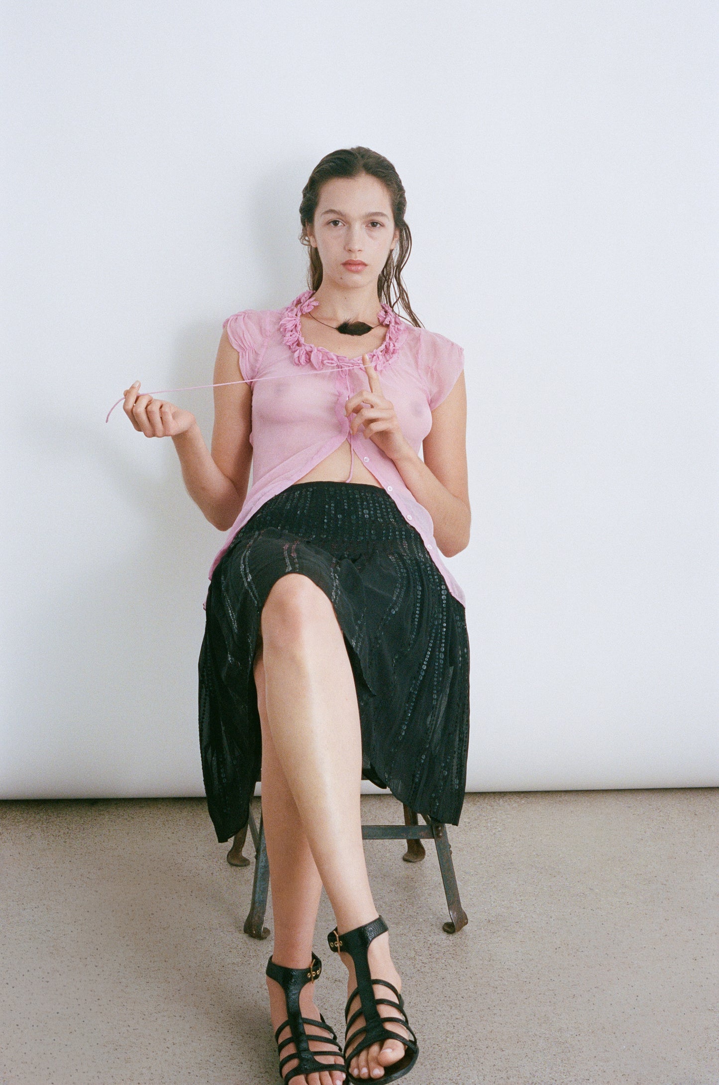 ELIE TAHARI | SHEER PETAL BLOUSE