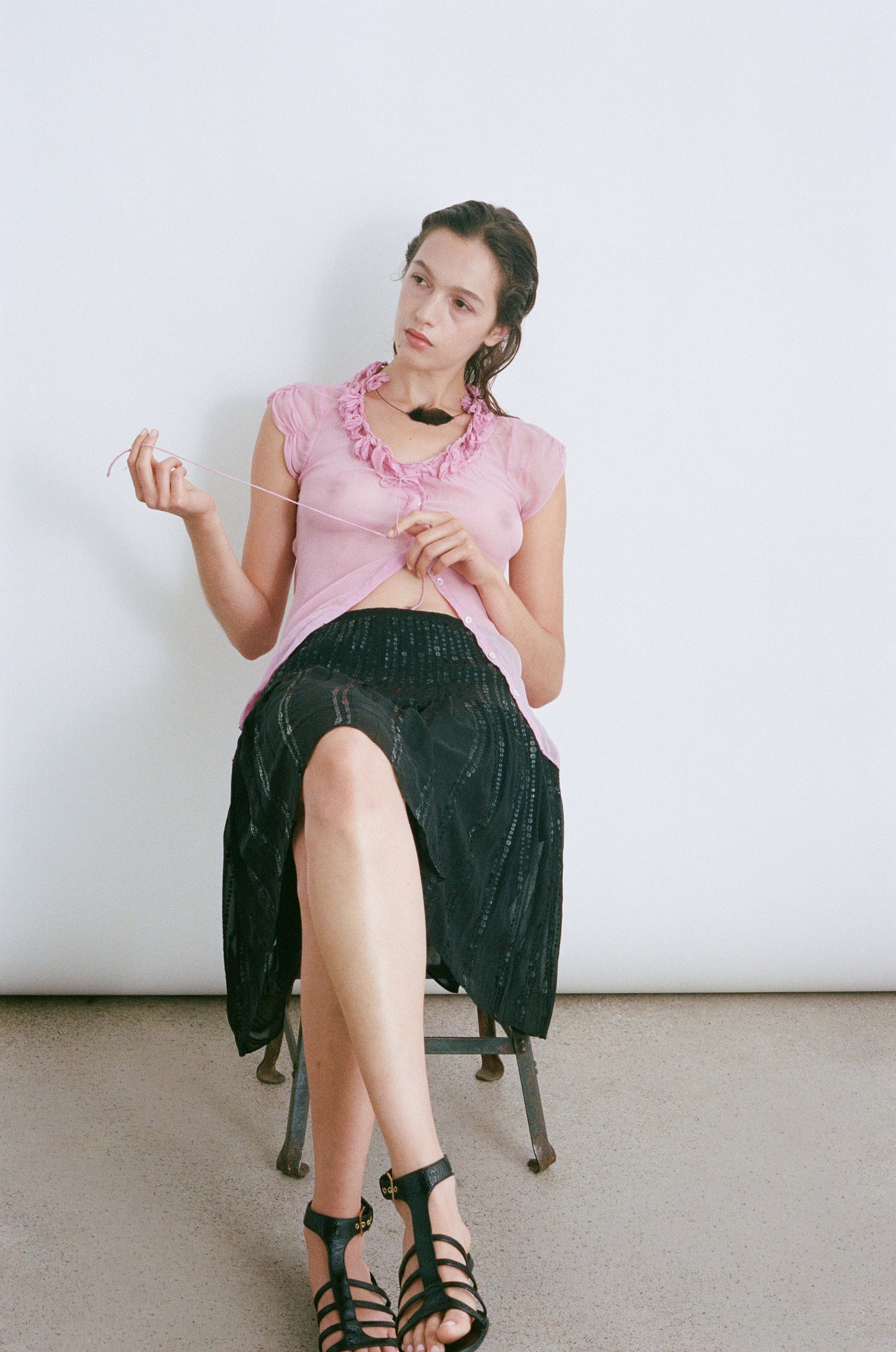 ELIE TAHARI | SHEER PETAL BLOUSE