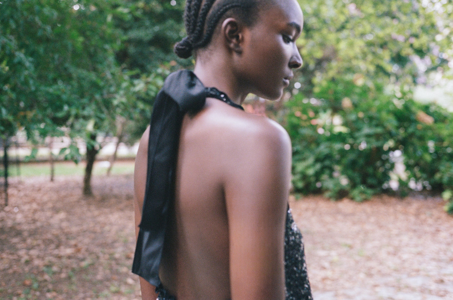 ALBERTA FERRETTI | SEQUINS HALTER DRESS