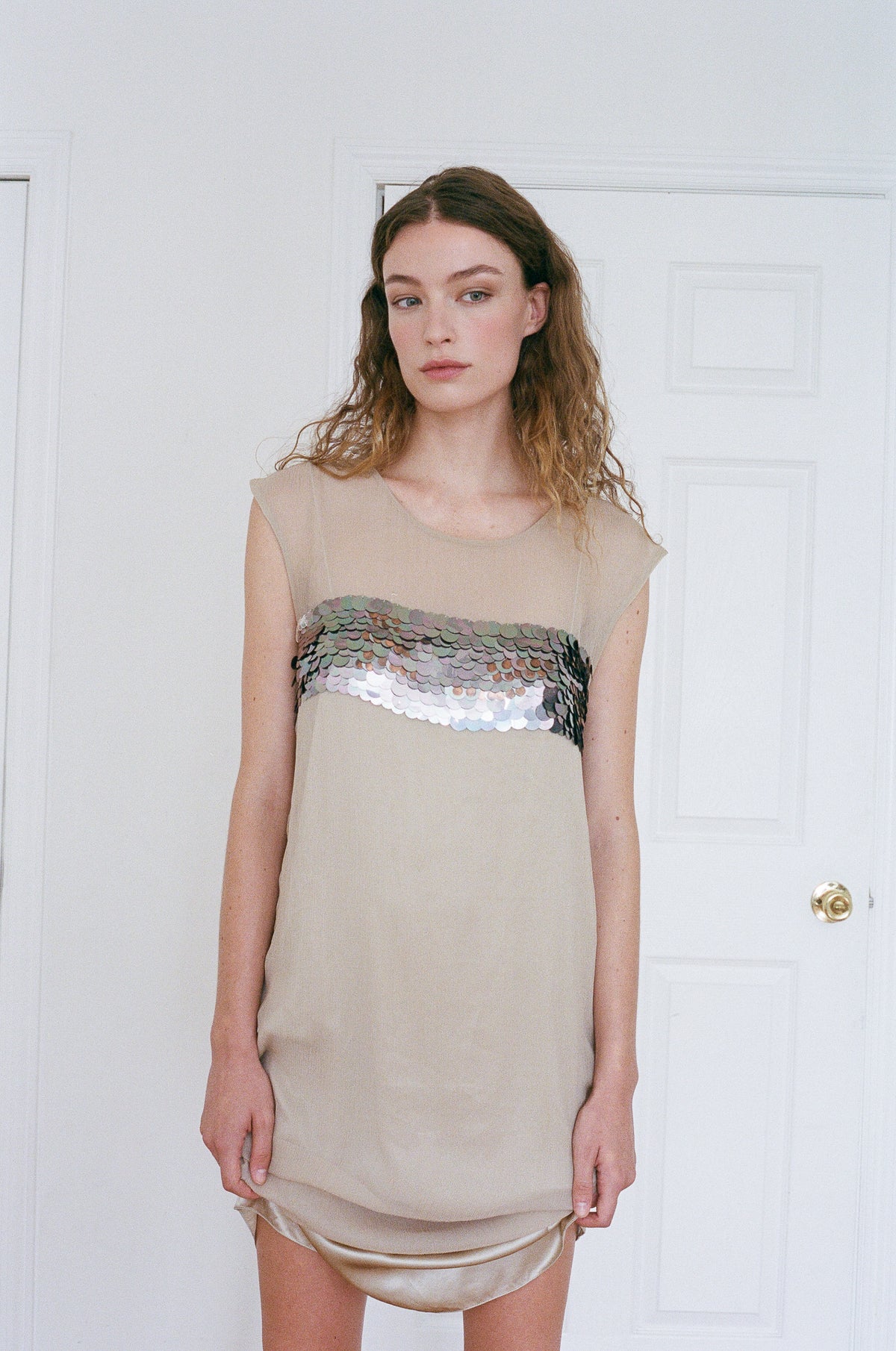PORTS 1961 | SEQUINS SILK SLIP DRESS