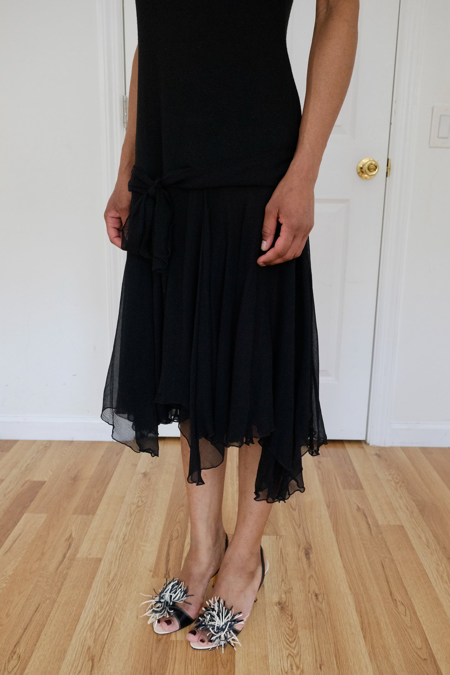 YIGAL AZROUEL | Chiffon Drop Waist Dress