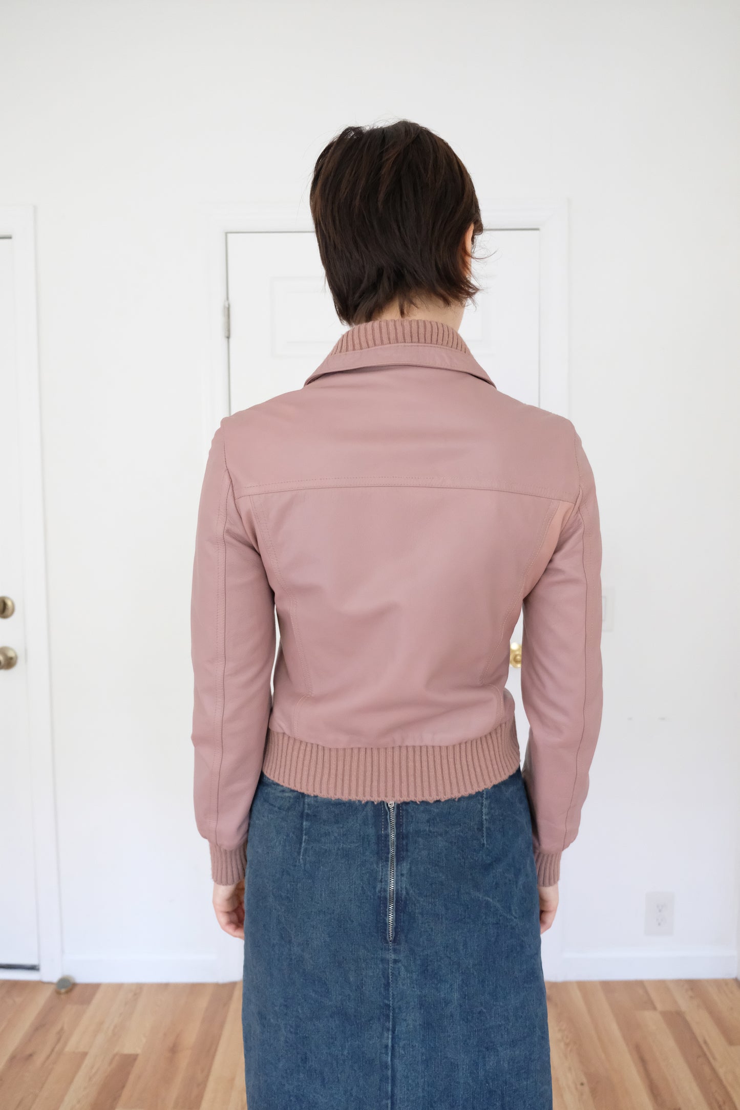 MORGAN DE TOI | LEATHER RIBBED BOMBER