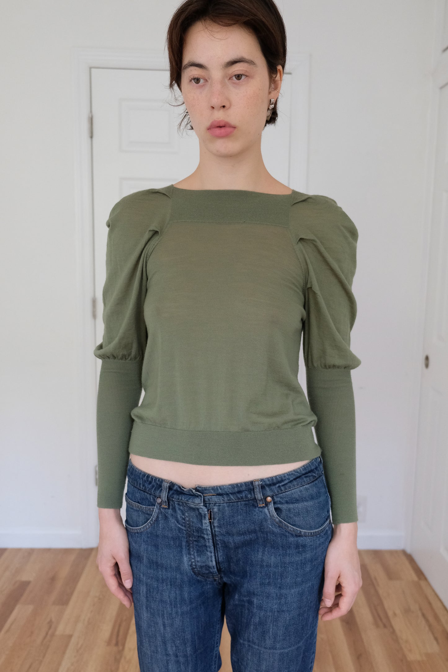 NICOLE FARHI | PUFF SLEVE SWEATER TOP