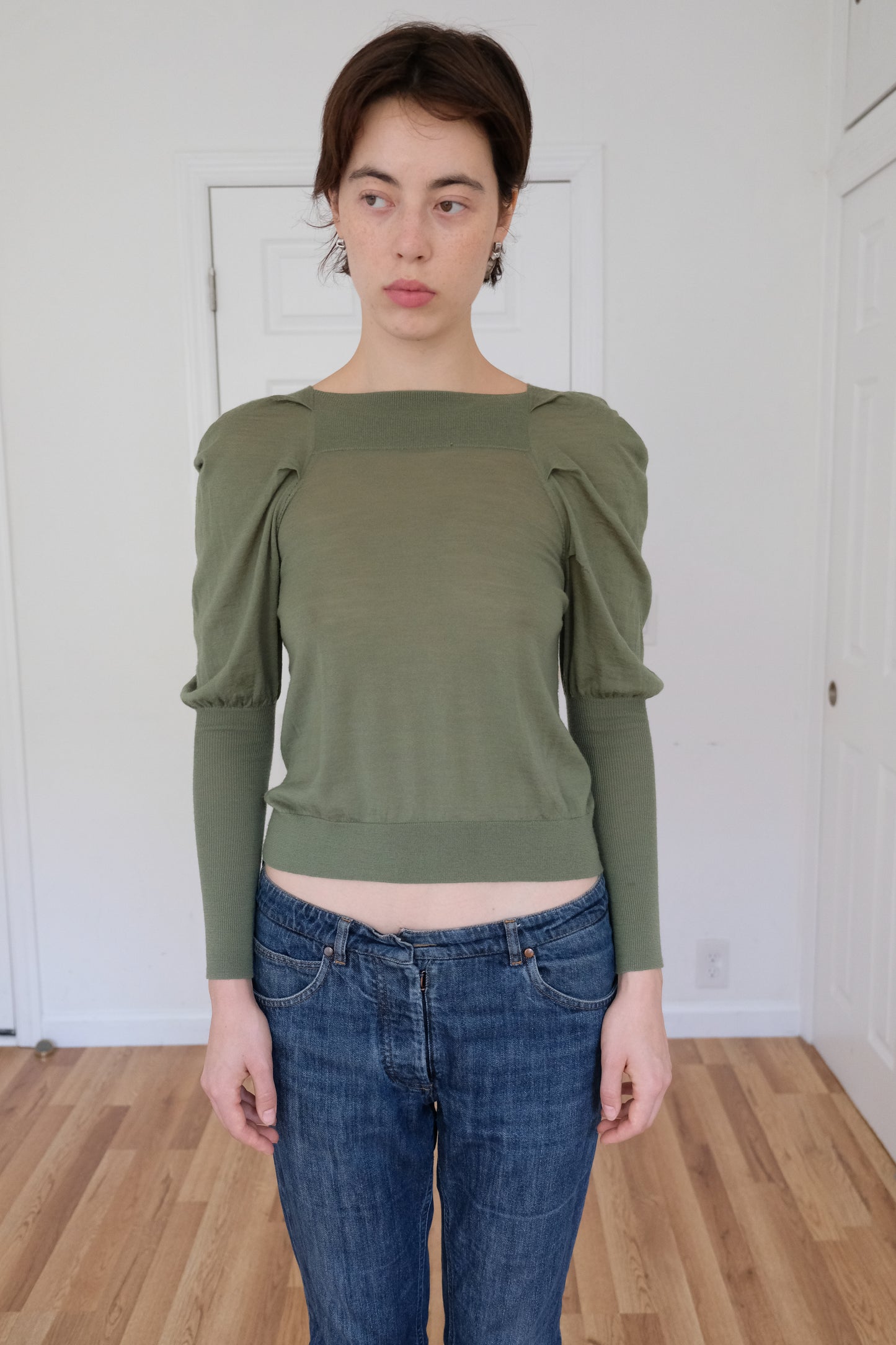 NICOLE FARHI | PUFF SLEVE SWEATER TOP