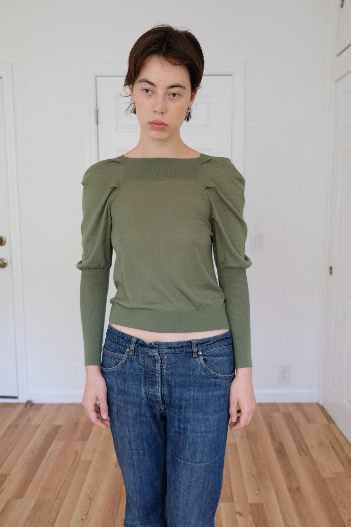 NICOLE FARHI | PUFF SLEVE SWEATER TOP