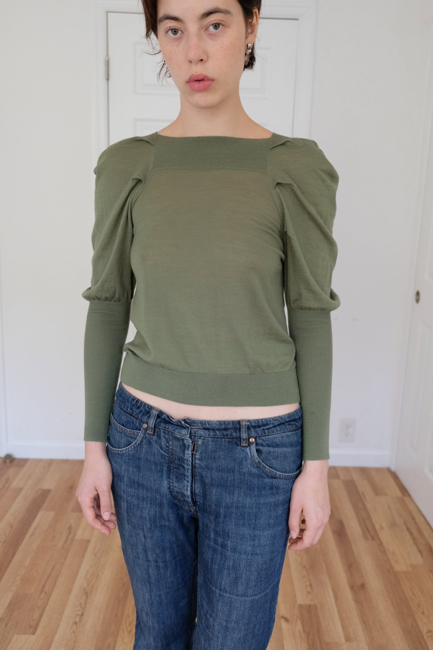 NICOLE FARHI | PUFF SLEVE SWEATER TOP