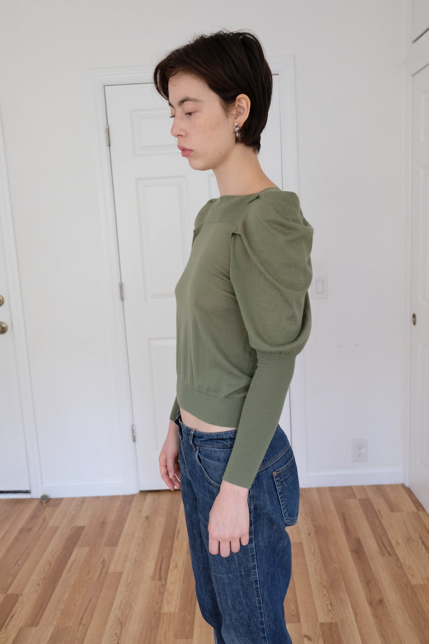 NICOLE FARHI | PUFF SLEVE SWEATER TOP