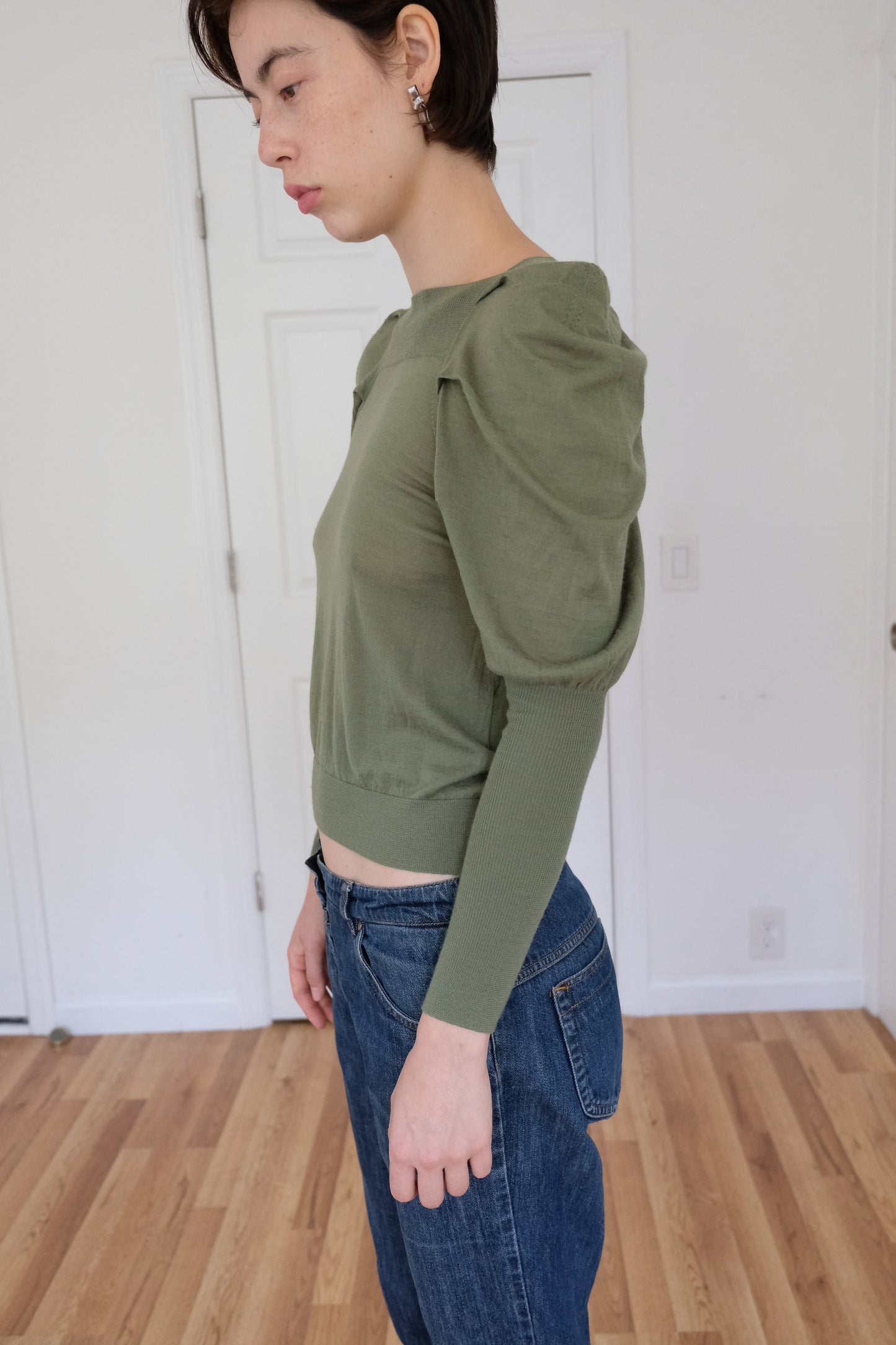 NICOLE FARHI | PUFF SLEVE SWEATER TOP