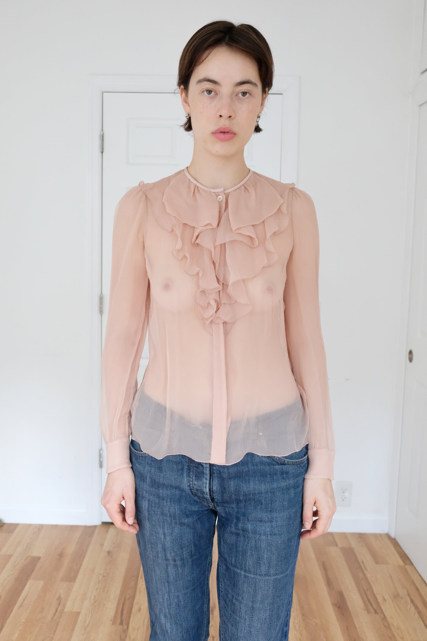 SONIA RYKIEL | SHEER RUFFLE BLOUSE