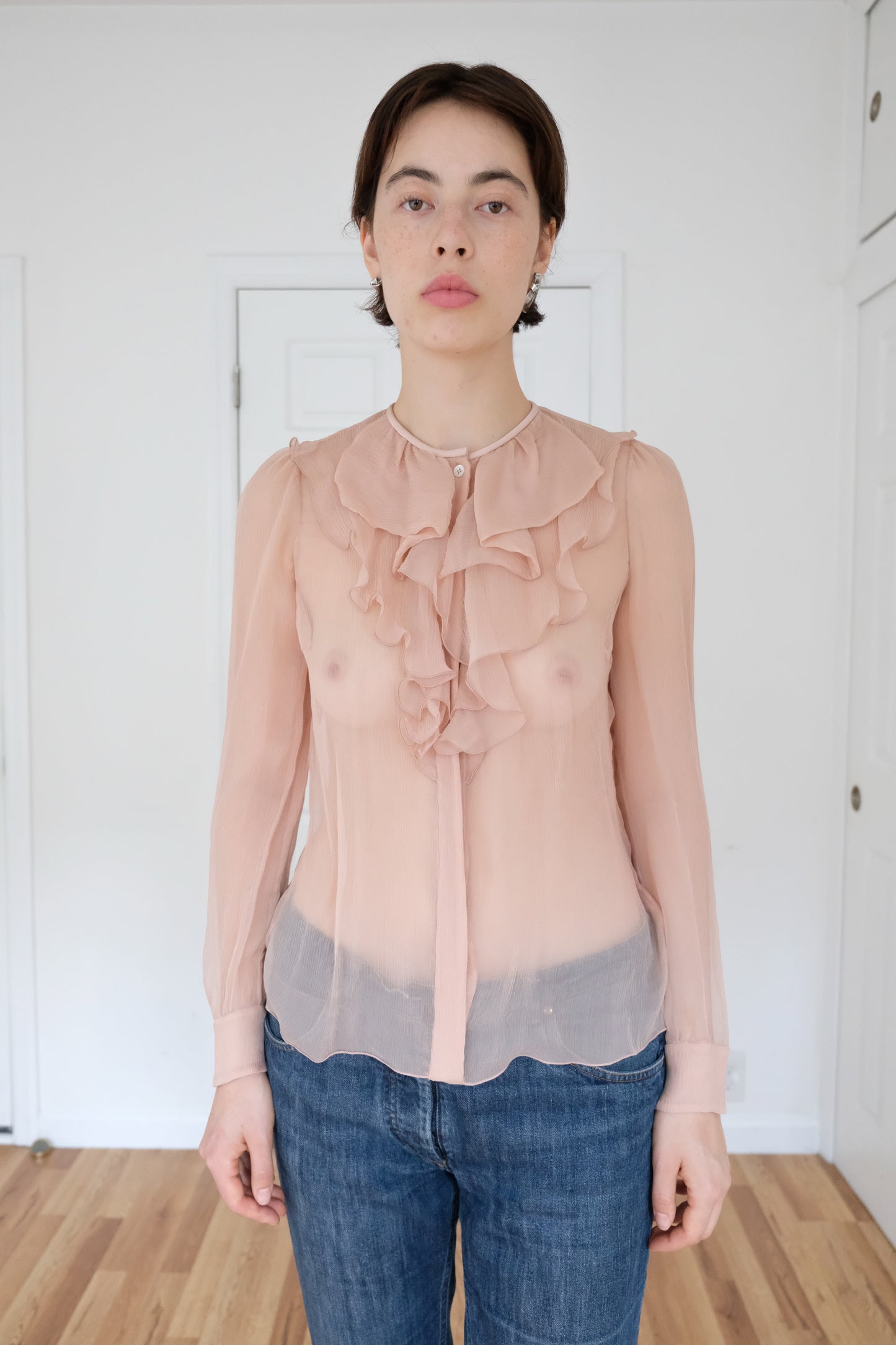 SONIA RYKIEL | SHEER RUFFLE BLOUSE