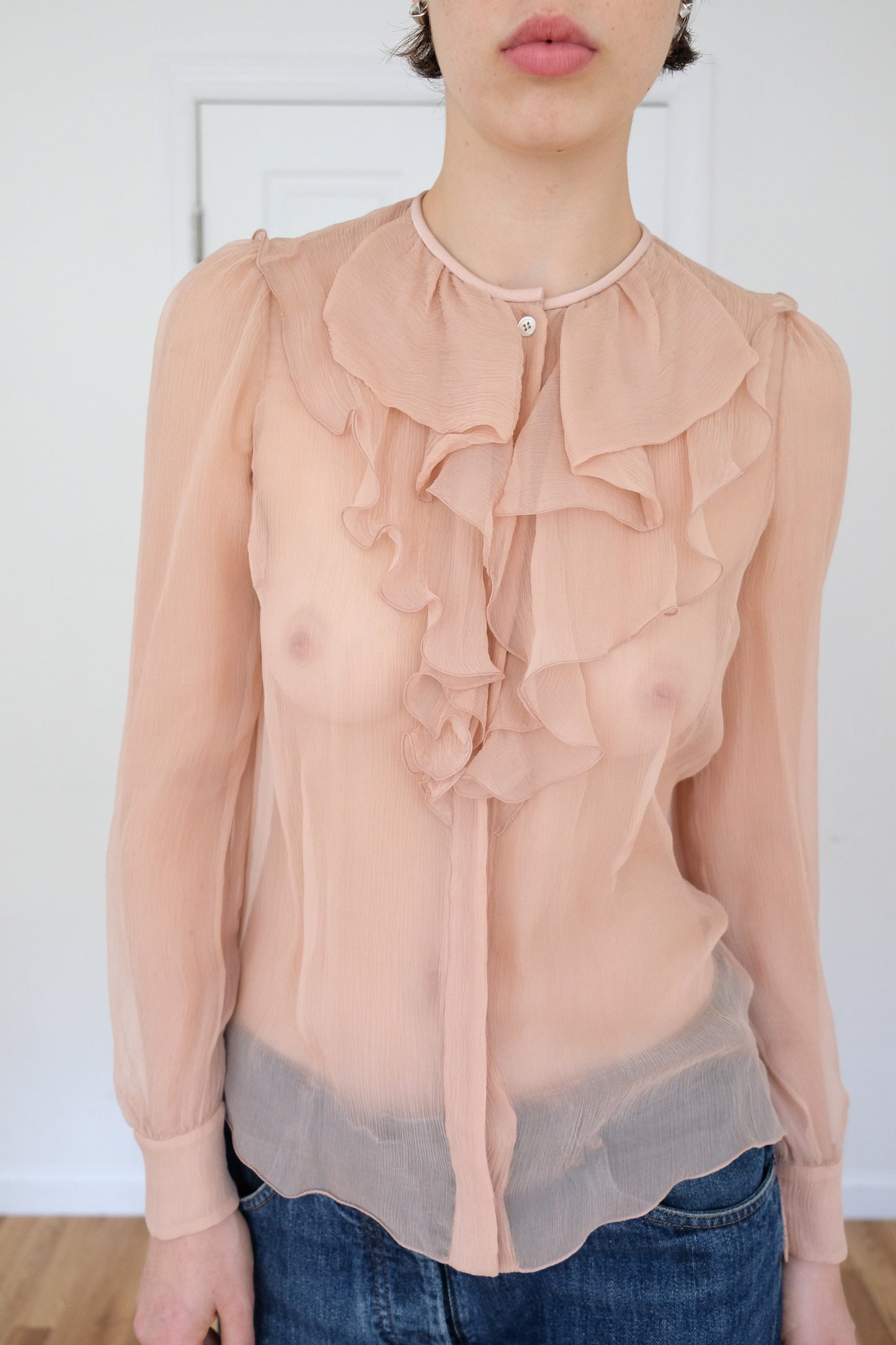 SONIA RYKIEL | SHEER RUFFLE BLOUSE