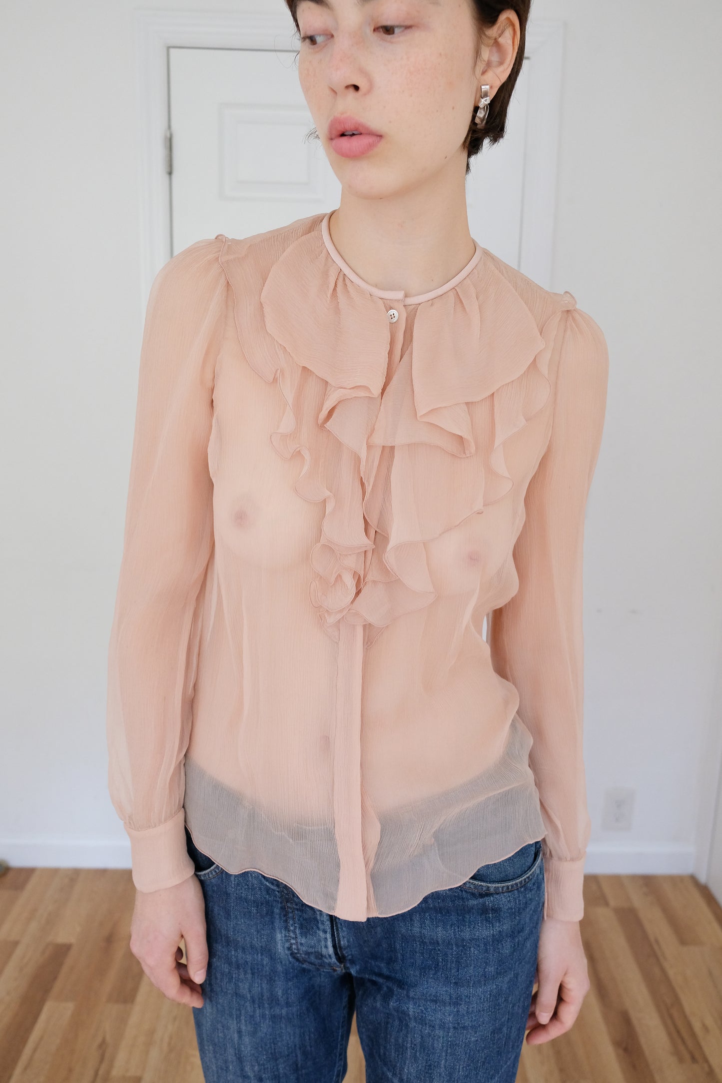 SONIA RYKIEL | SHEER RUFFLE BLOUSE