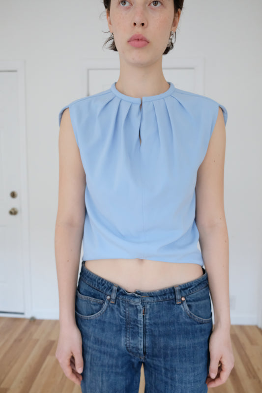 BALENCIAGA | BLUE SCULPTURAL TOP