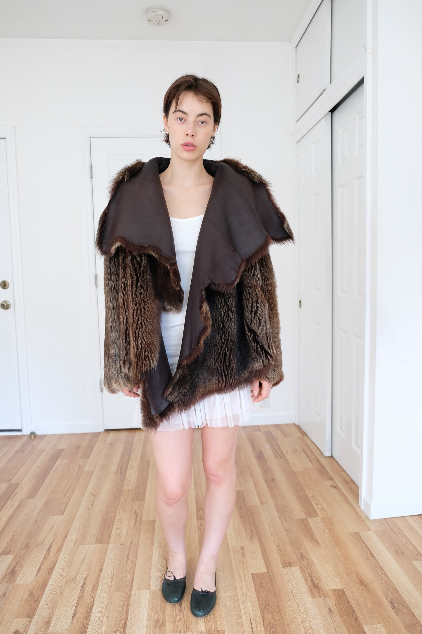 NICOLE FARHI | SHEEPSKIN FUR REVERSIBLE COAT