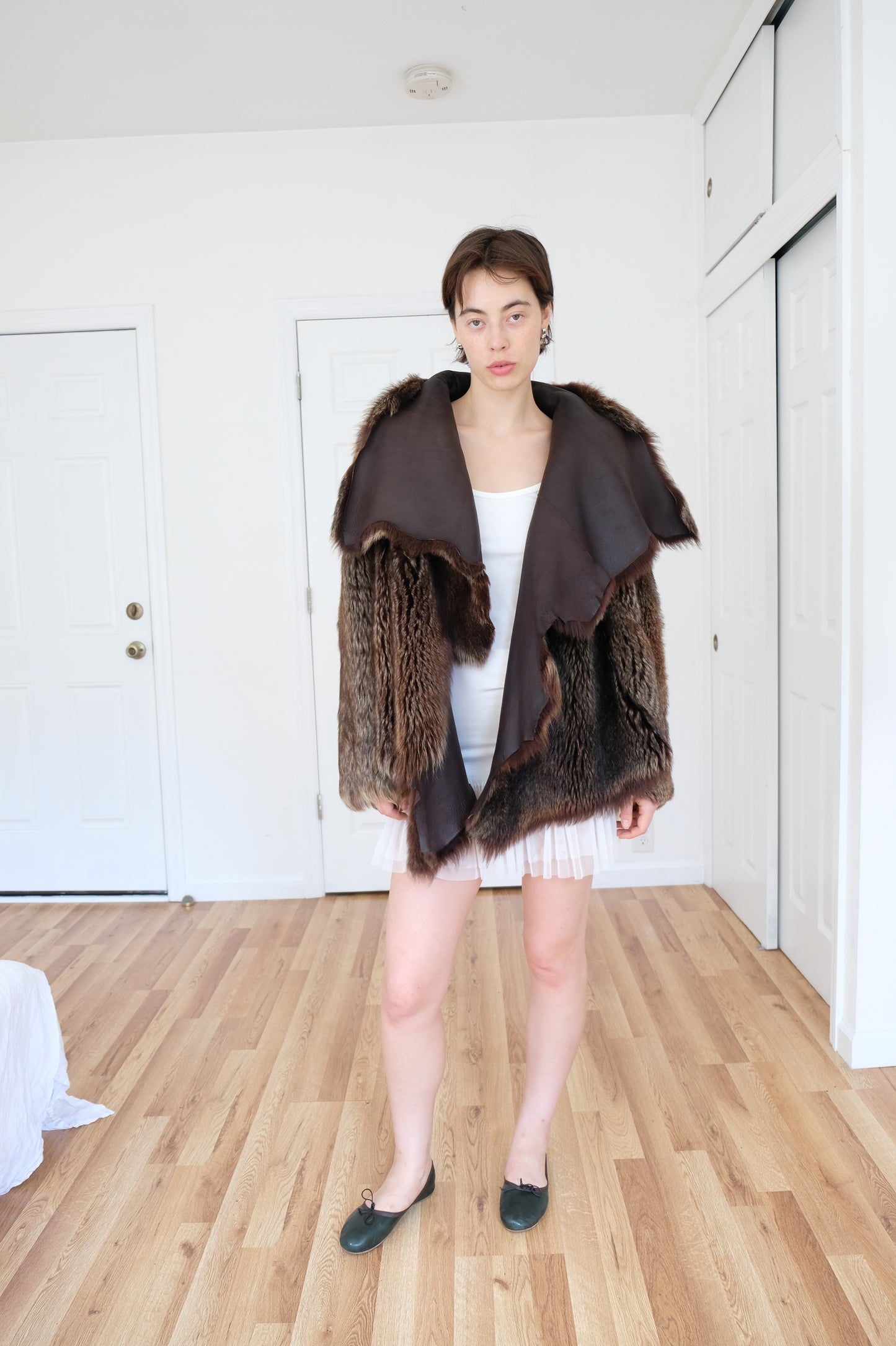 NICOLE FARHI | SHEEPSKIN FUR REVERSIBLE COAT