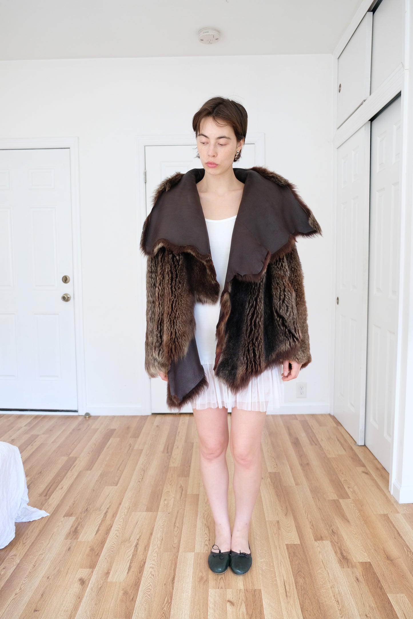 NICOLE FARHI | SHEEPSKIN FUR REVERSIBLE COAT