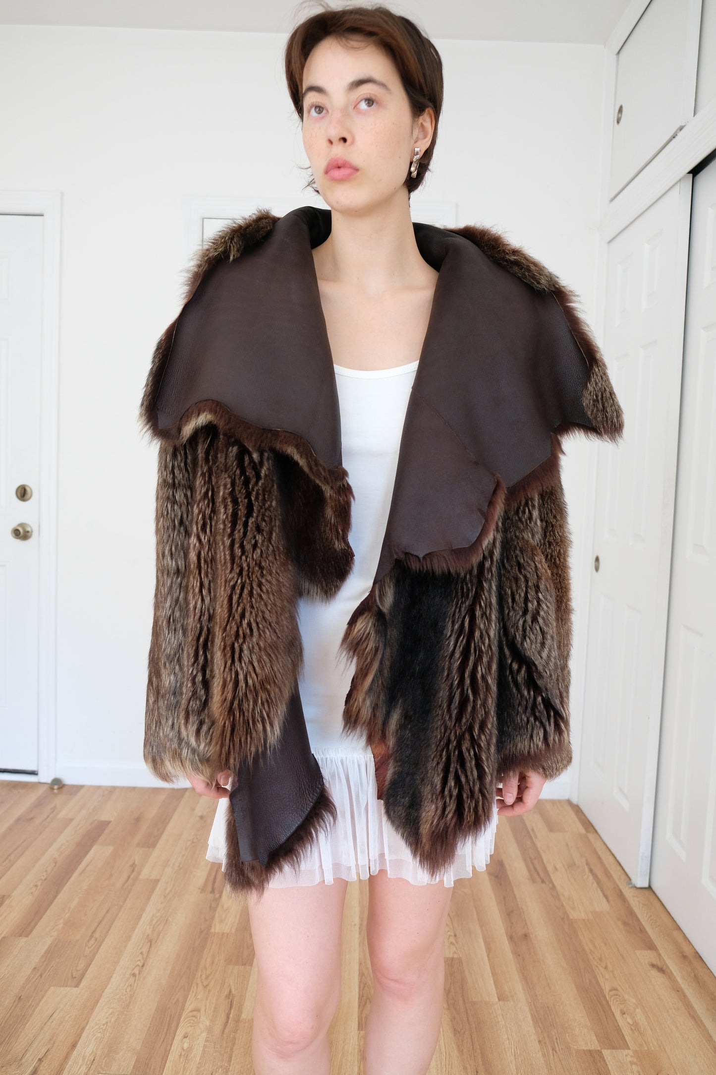 NICOLE FARHI | SHEEPSKIN FUR REVERSIBLE COAT