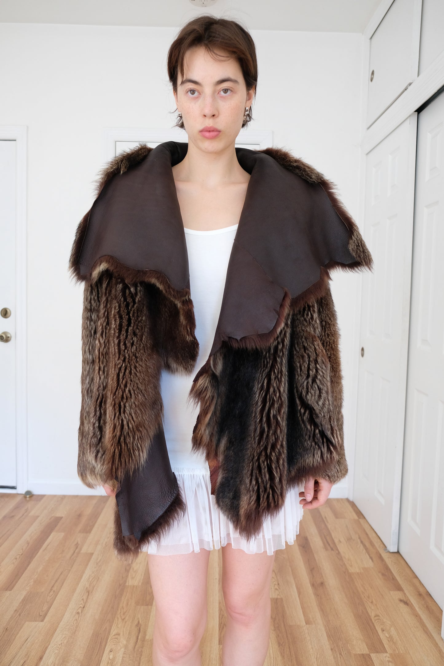 NICOLE FARHI | SHEEPSKIN FUR REVERSIBLE COAT