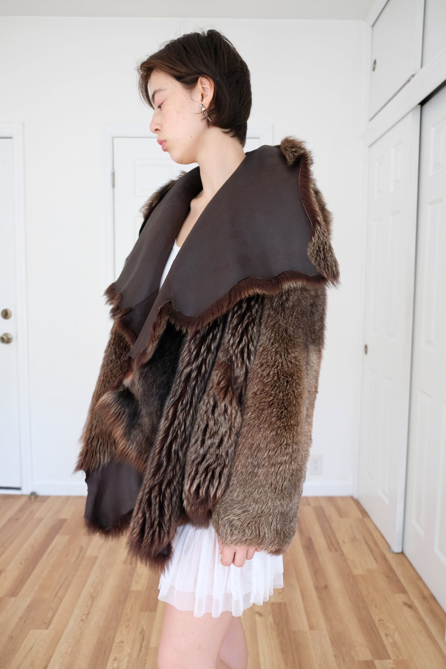 NICOLE FARHI | SHEEPSKIN FUR REVERSIBLE COAT