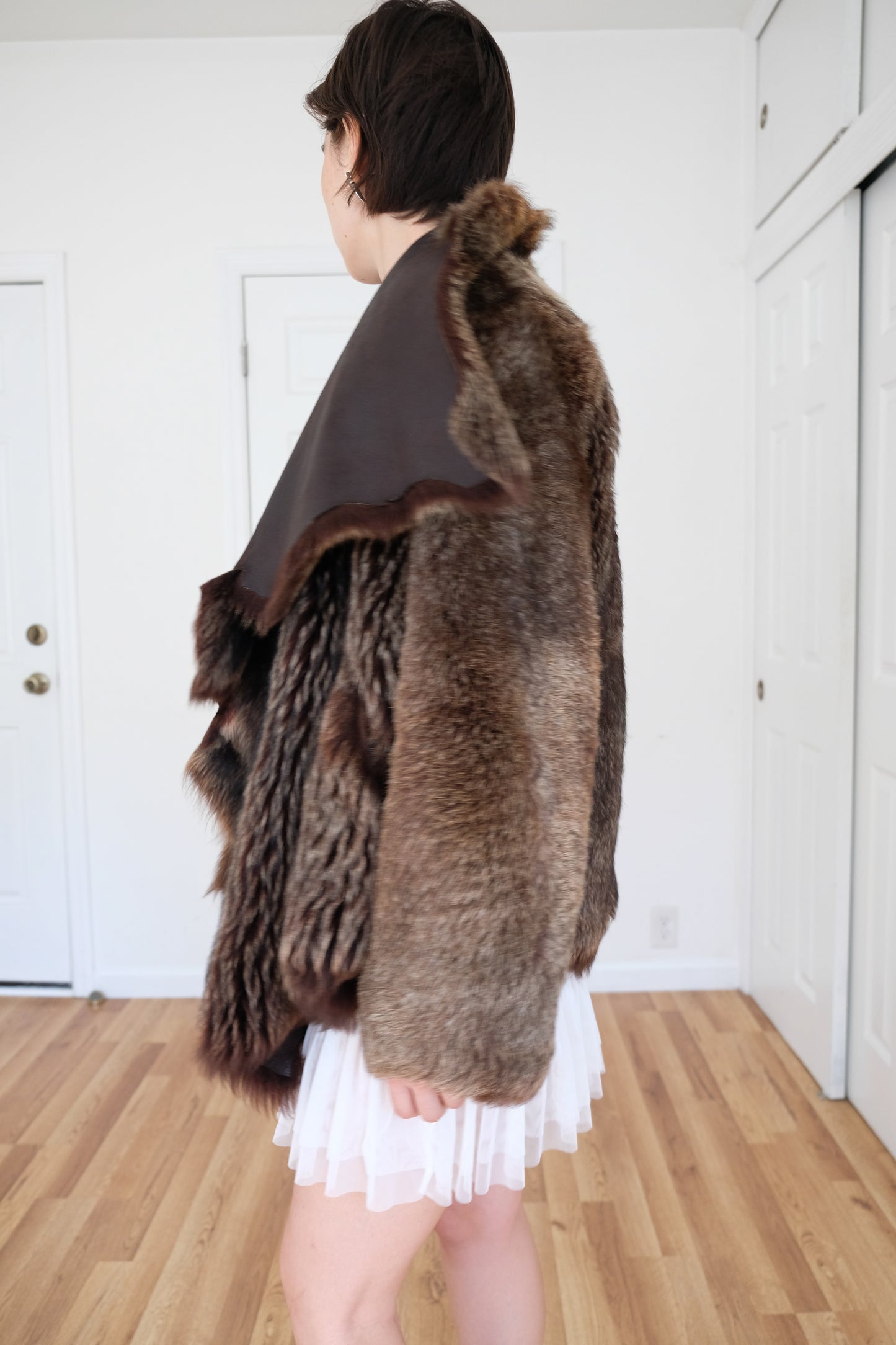 NICOLE FARHI | SHEEPSKIN FUR REVERSIBLE COAT