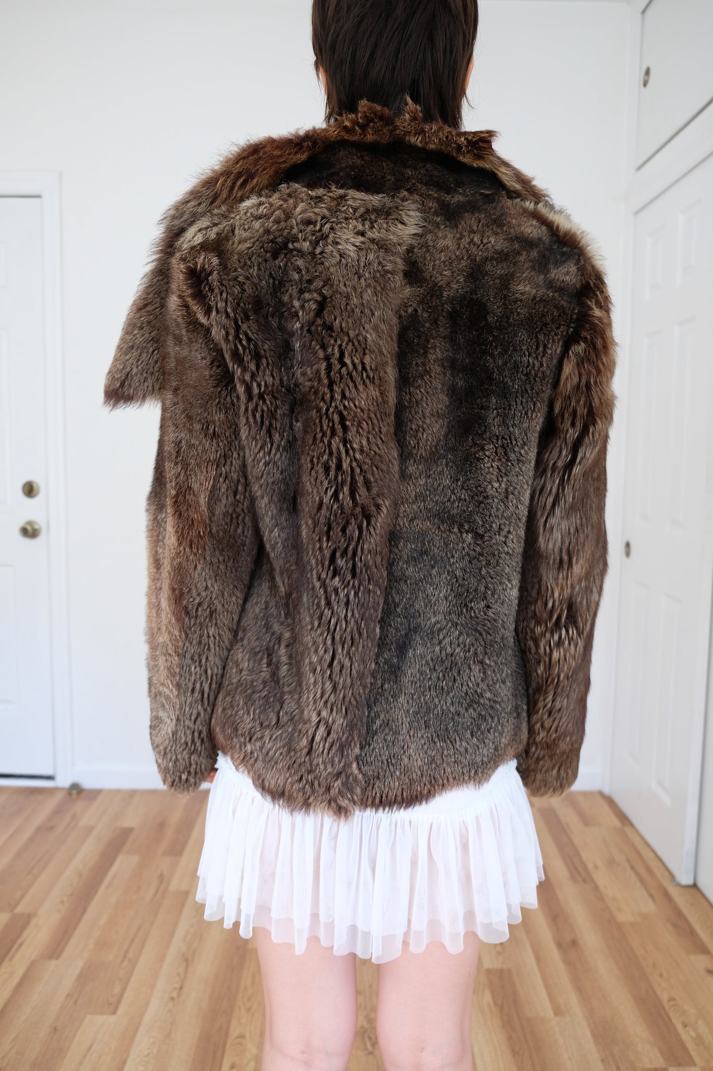 NICOLE FARHI | SHEEPSKIN FUR REVERSIBLE COAT