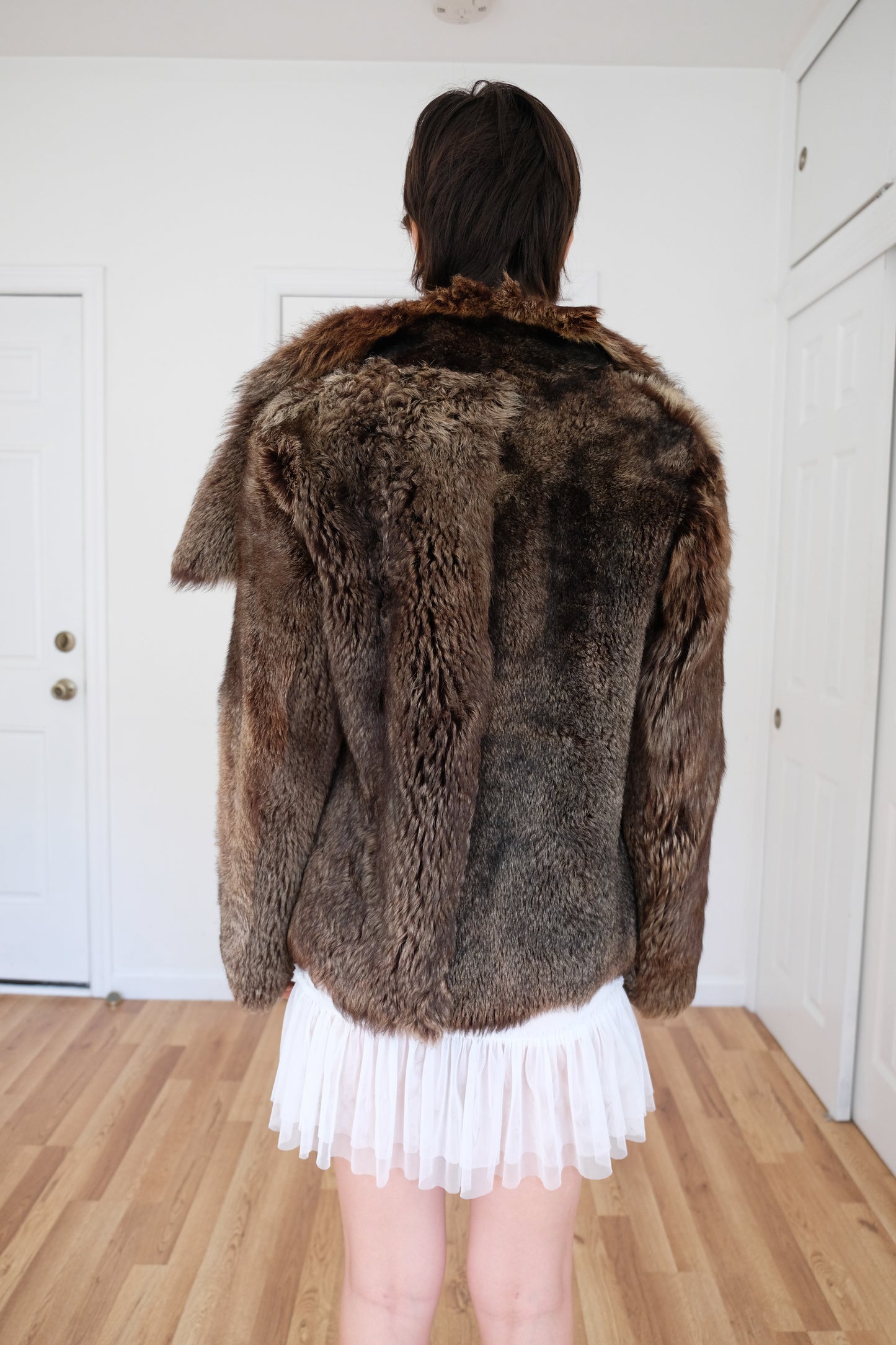 NICOLE FARHI | SHEEPSKIN FUR REVERSIBLE COAT