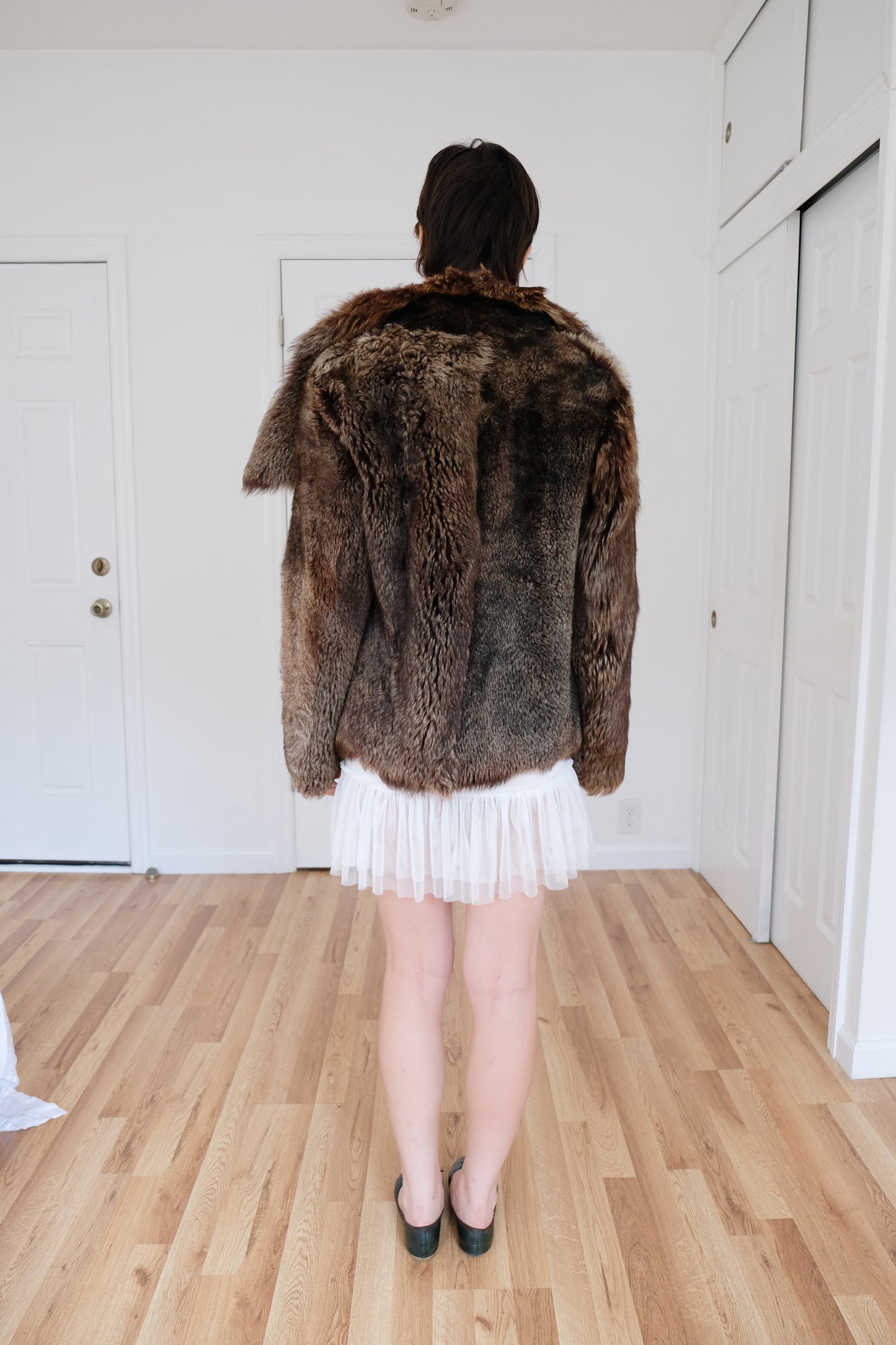 NICOLE FARHI | SHEEPSKIN FUR REVERSIBLE COAT