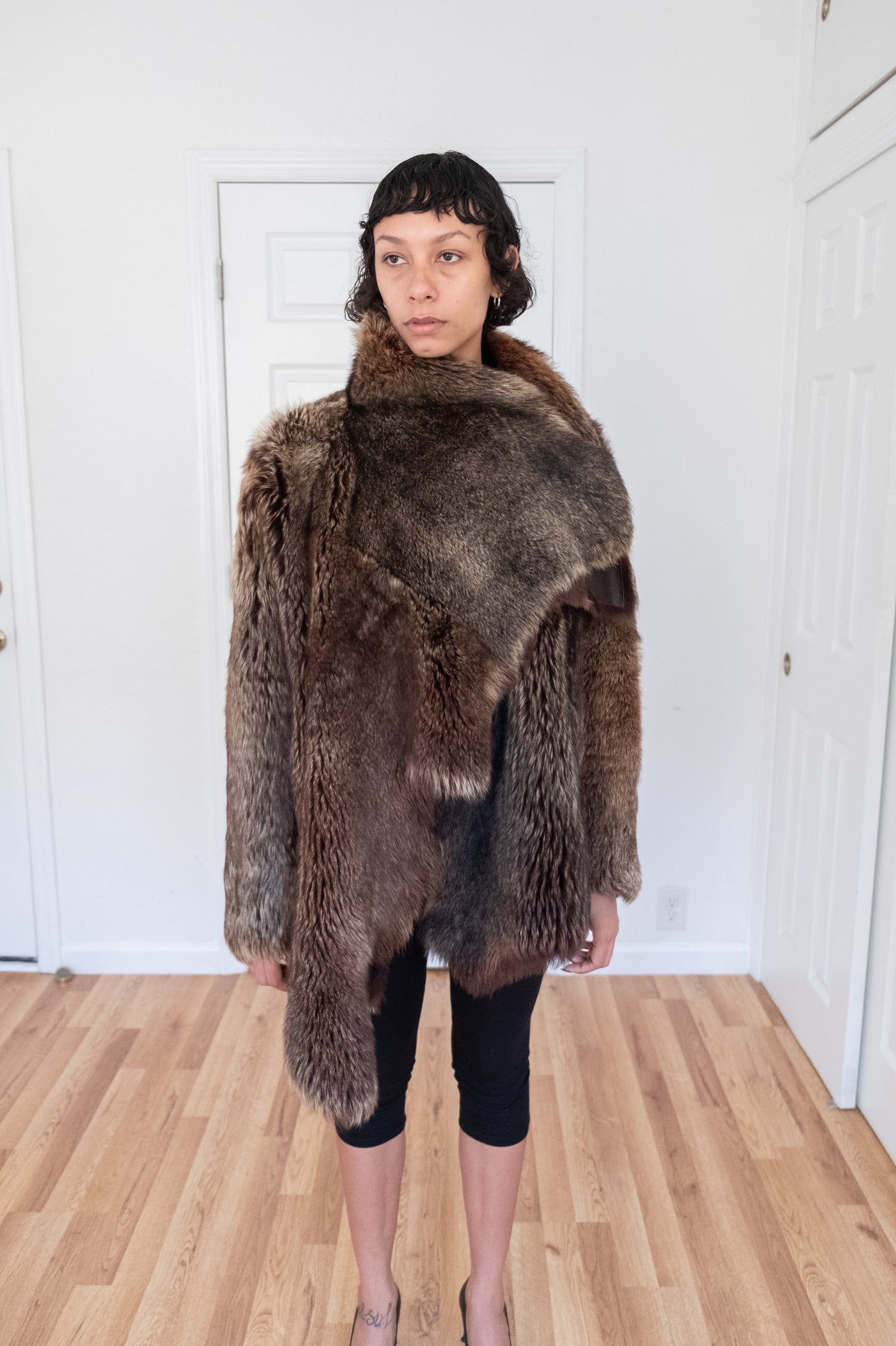 NICOLE FARHI | SHEEPSKIN FUR REVERSIBLE COAT