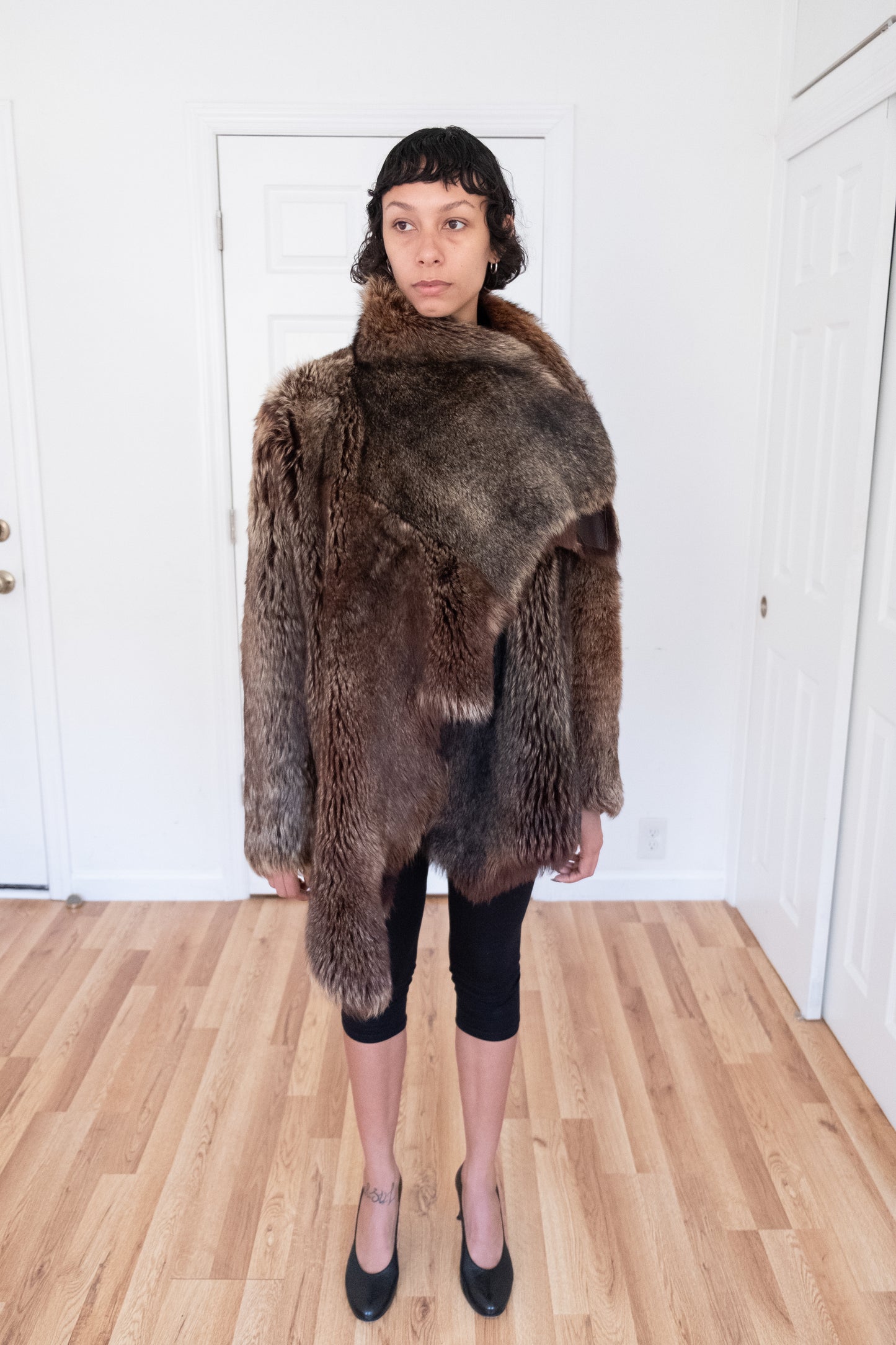 NICOLE FARHI | SHEEPSKIN FUR REVERSIBLE COAT