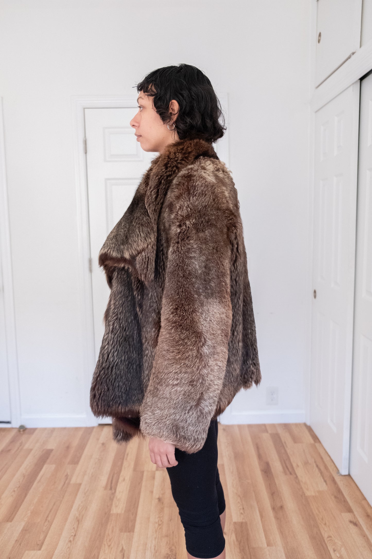 NICOLE FARHI | SHEEPSKIN FUR REVERSIBLE COAT