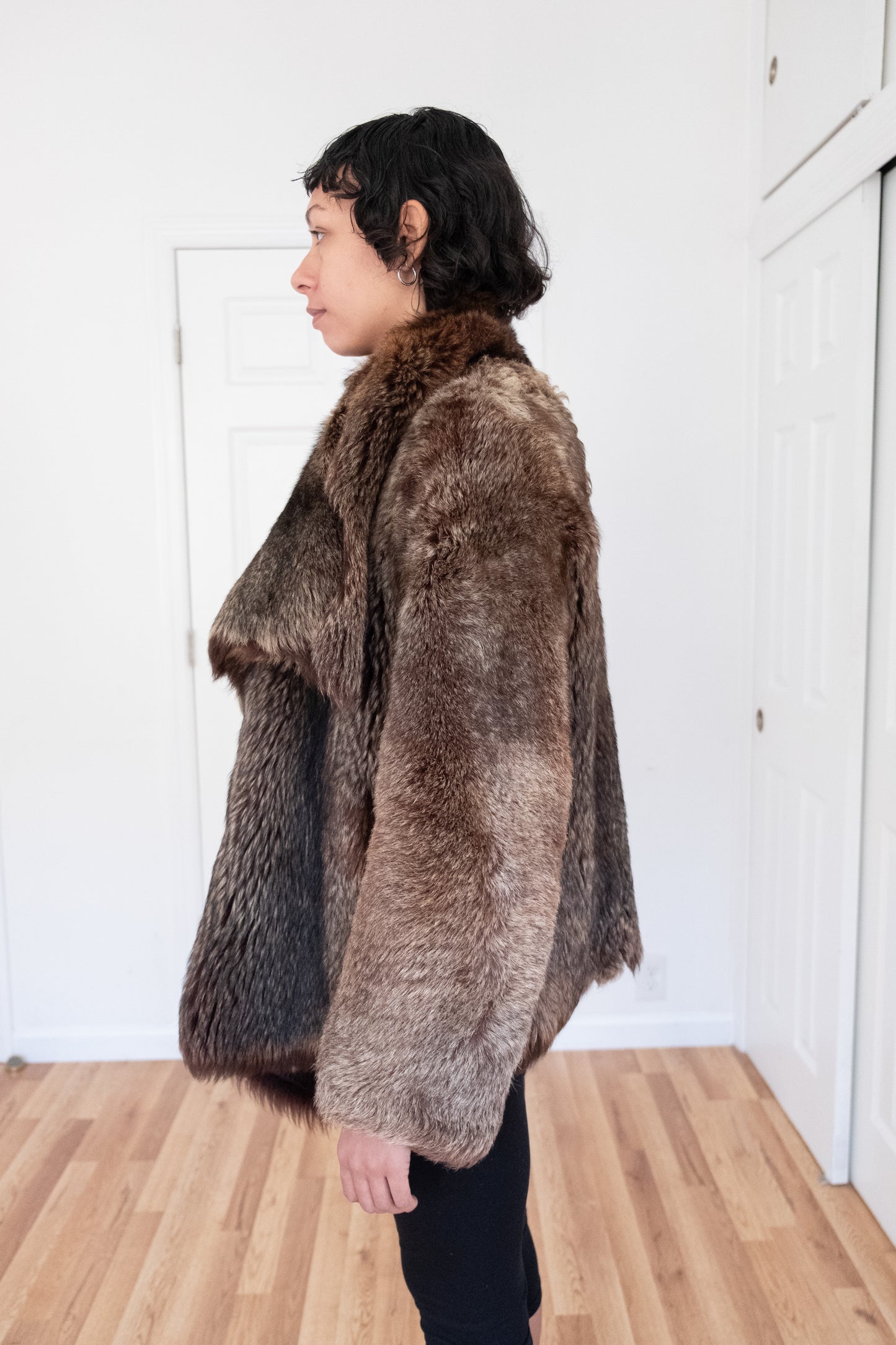 NICOLE FARHI | SHEEPSKIN FUR REVERSIBLE COAT