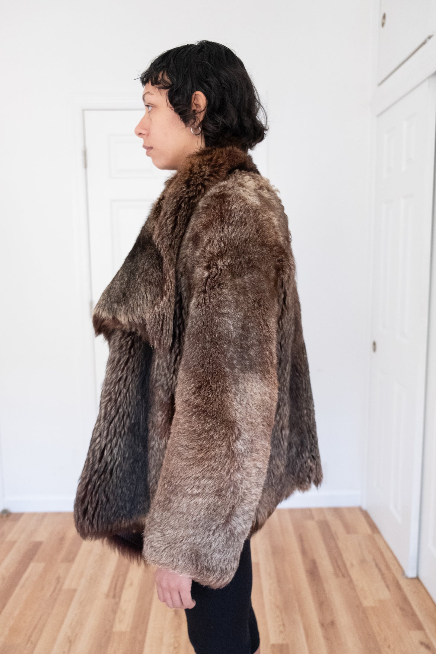 NICOLE FARHI | SHEEPSKIN FUR REVERSIBLE COAT