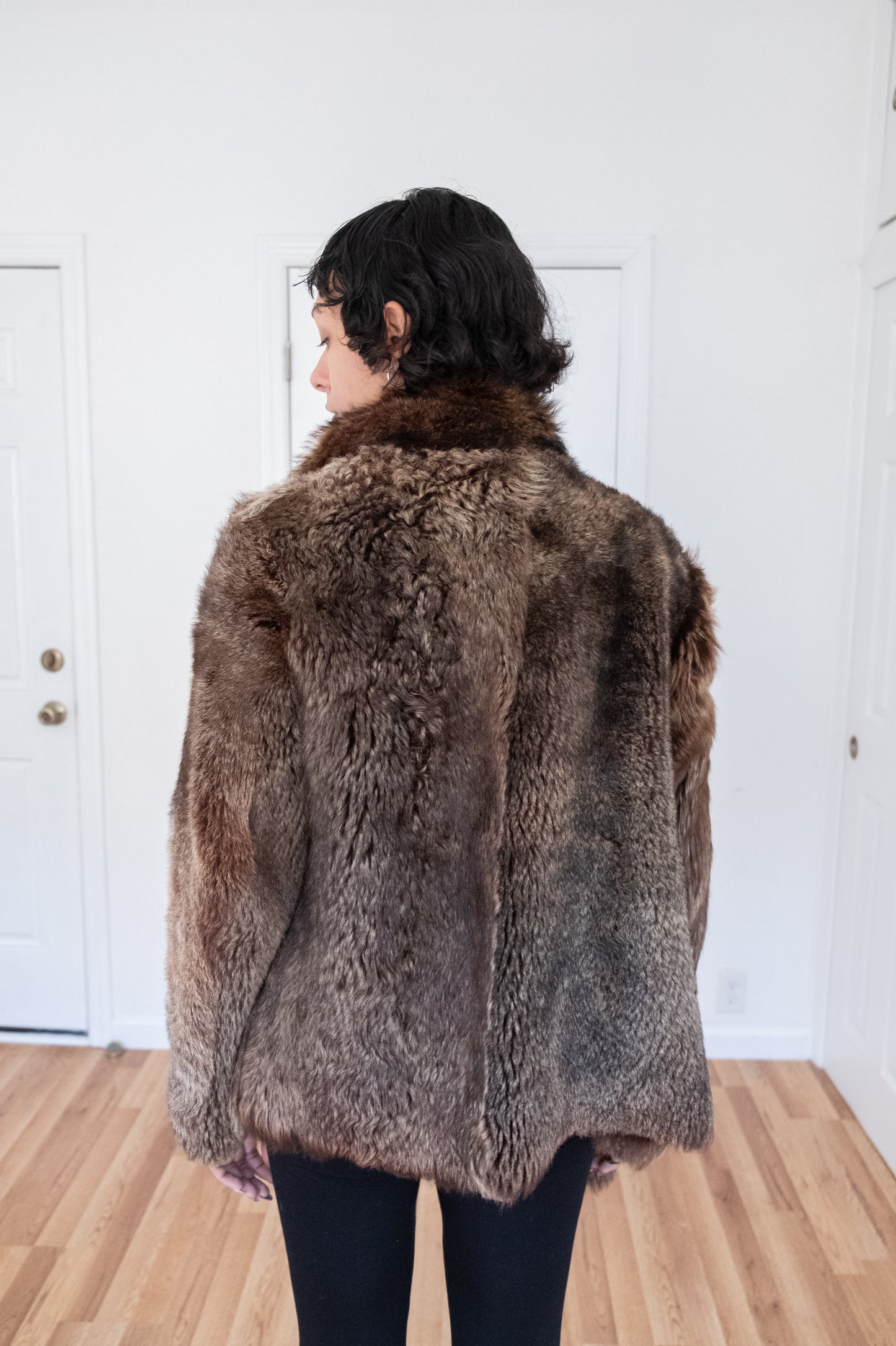 NICOLE FARHI | SHEEPSKIN FUR REVERSIBLE COAT