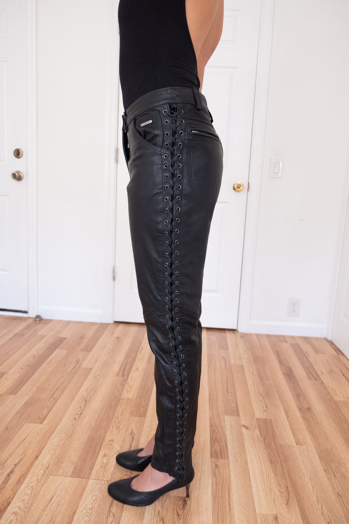 HARLEY DAVIDSON | LACE UP LEATHER PANTS