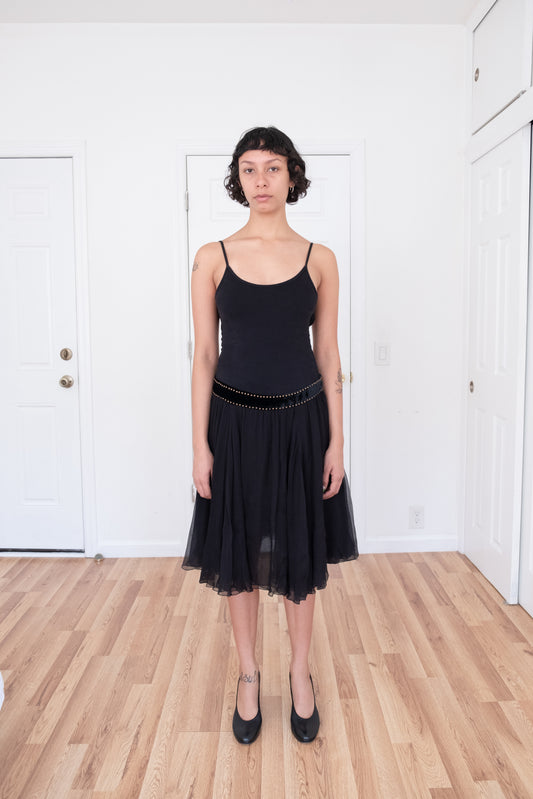 BARBARA BUI | SHEER STUDDED WAIST SKIRT